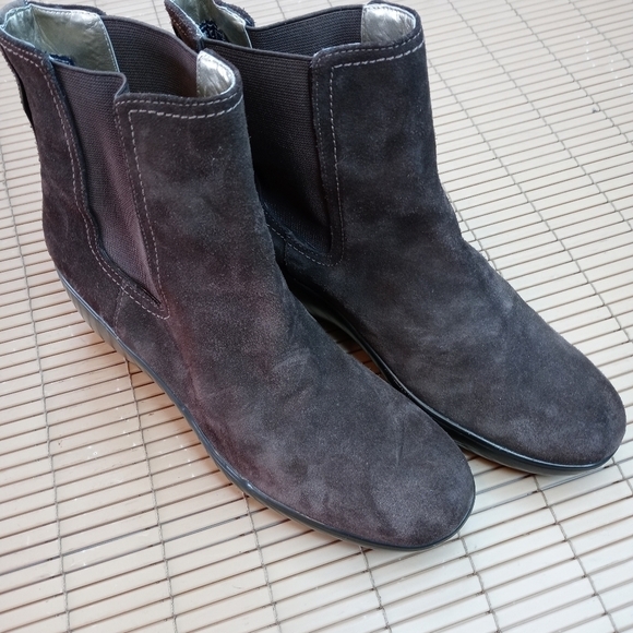 SPERRY TOP-SIDER weatherproof Brown Suede Pull On wedge heel sz 9M Women’s Boot. - Picture 2 of 13